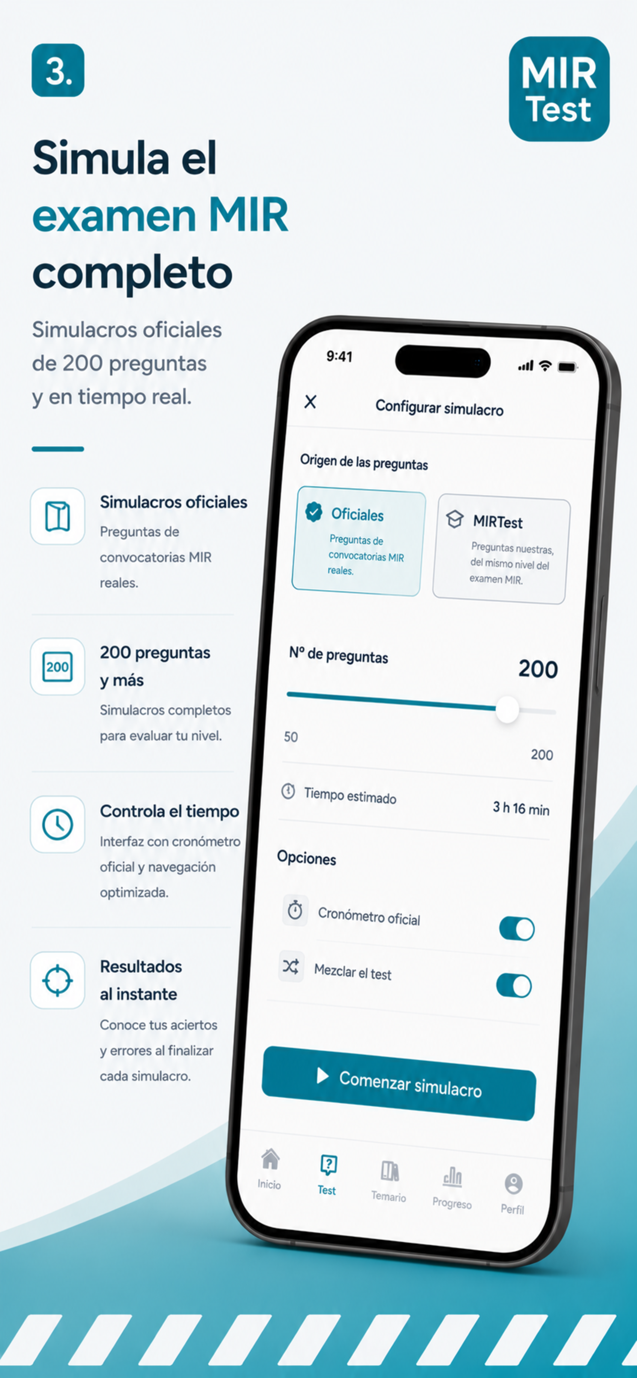 Simulacros con el formato oficial del MIR