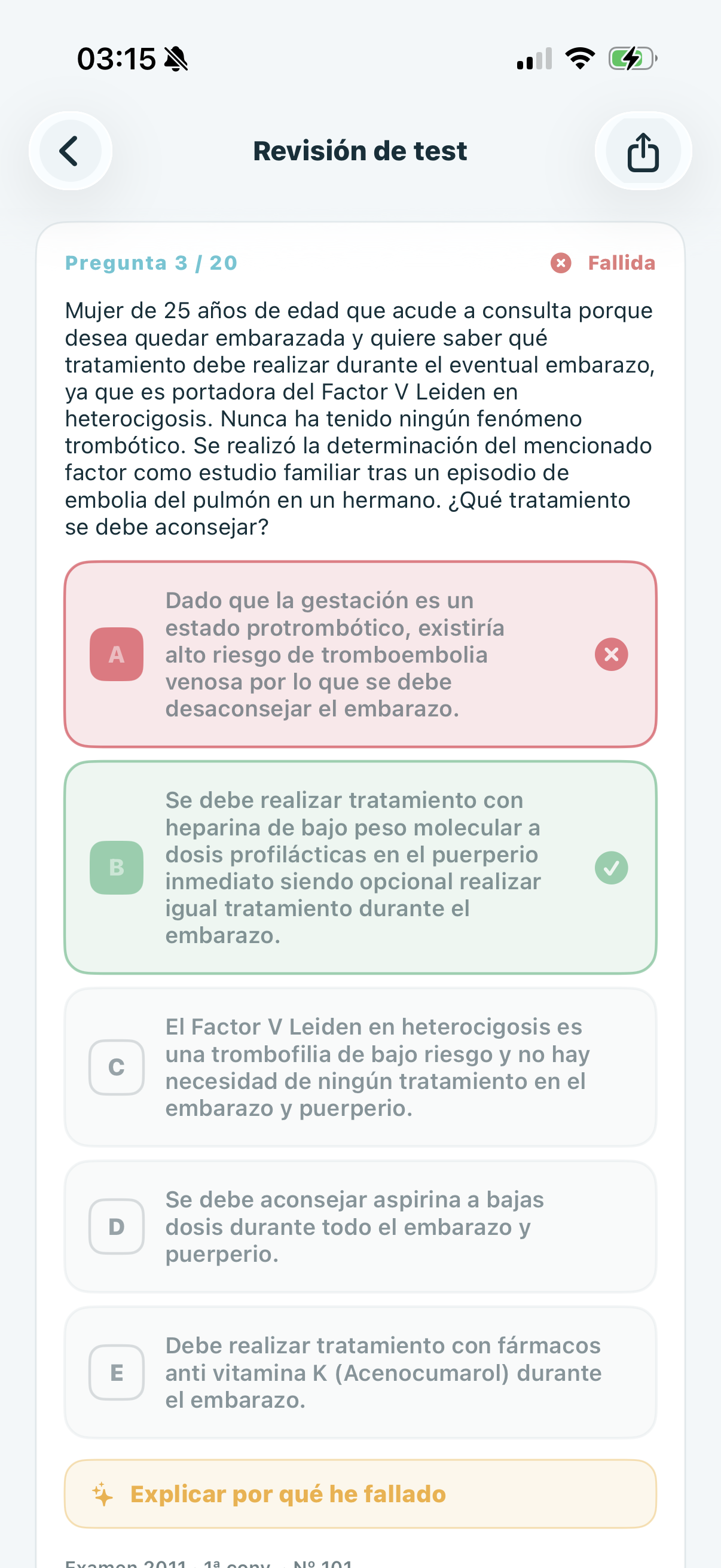 Revisión de test
